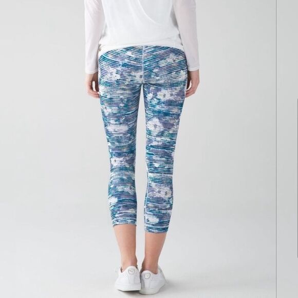 Lululemon Wunder Under Hi Rise Legging Blurry Belle Multi Stripe Blue - Picture 10 of 10